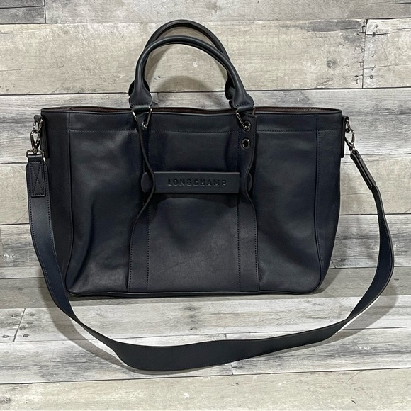 Longchamp Handbags - LONGCHAMP 3D Medium Leather Satchel Bag - Midnight Blue